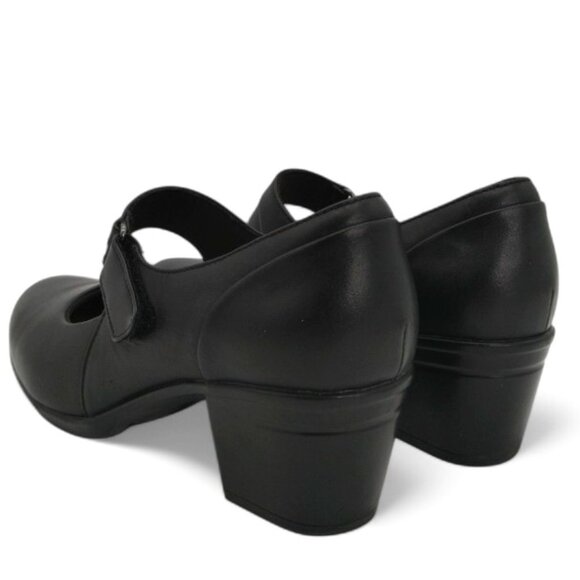 Clarks Women's Size 8 Wide Black Emslie Lulin Mary Jane Chunky Block Heel Pumps - Picture 14 of 16